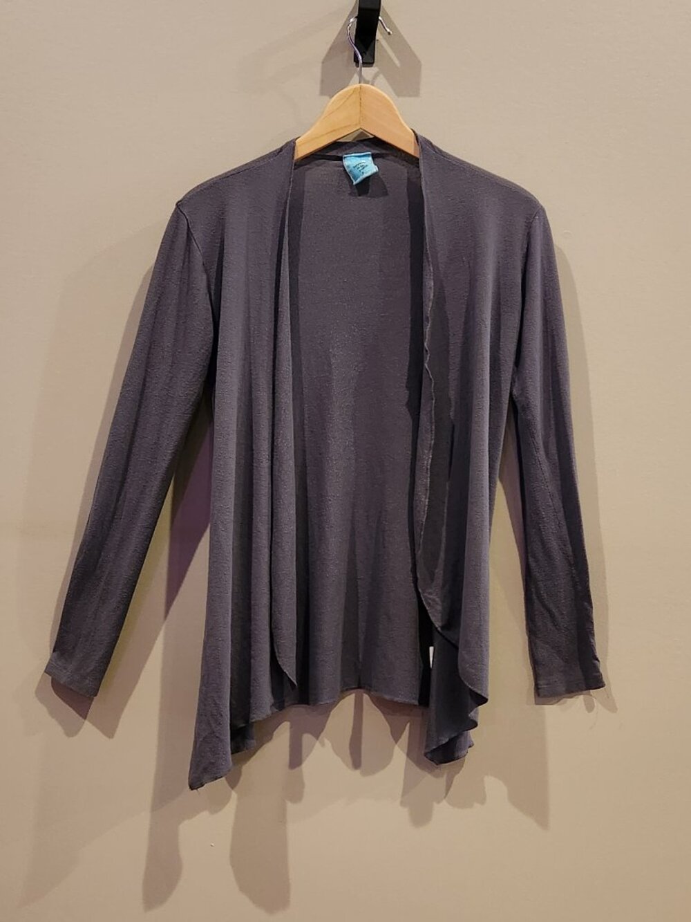 H.I.P. Happening in the Present Gray Draped Open Front Cardigan Small
